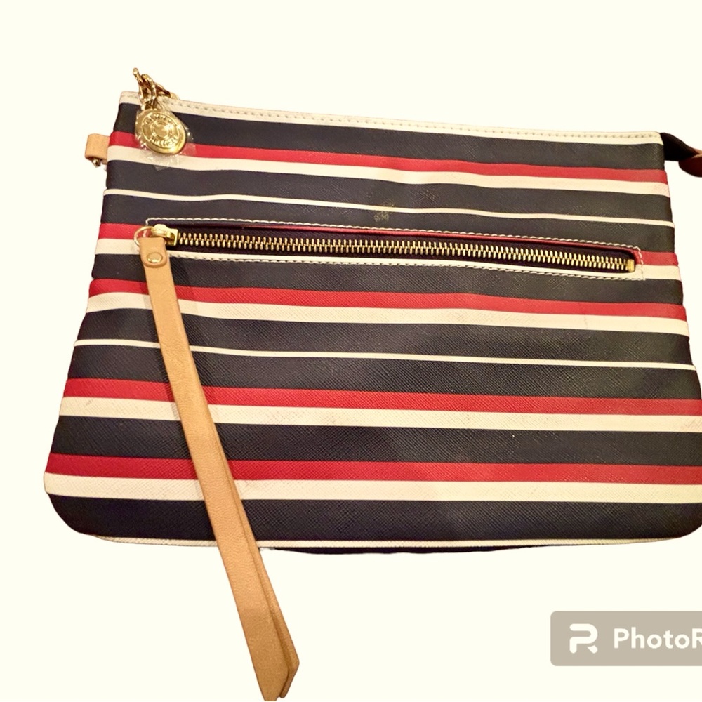 Tommy Hilfiger wristlet or make up bag, brand, new, unused, red, white and blue!